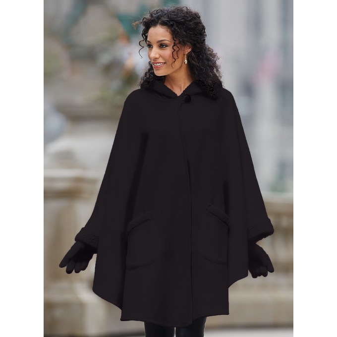 Simone Sherpa Cape and Gloves Set, , large