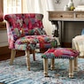 Tufted Patchwork Chair &amp; Ottoman, , large