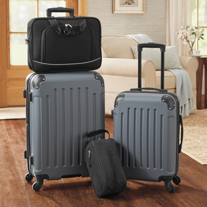 Montgomery Ward 4-Piece Hard-Sided Luggage Set, , large