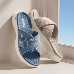 Skechers Womens&#39; GO WALK Flex Butterfly Bliss Slide, , large