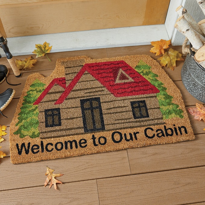 Welcome to Our Cabin Coir Mat - 20" X 30", , large