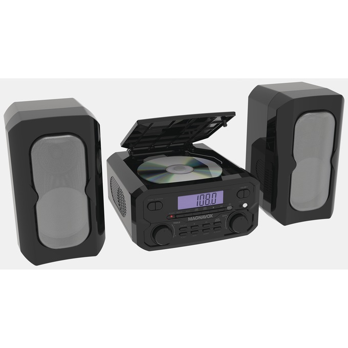 Magnavox 3-Piece CD Shelf System, Black, large