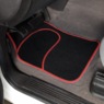 4-Piece Car Mat Set, Black with Red Trim, large