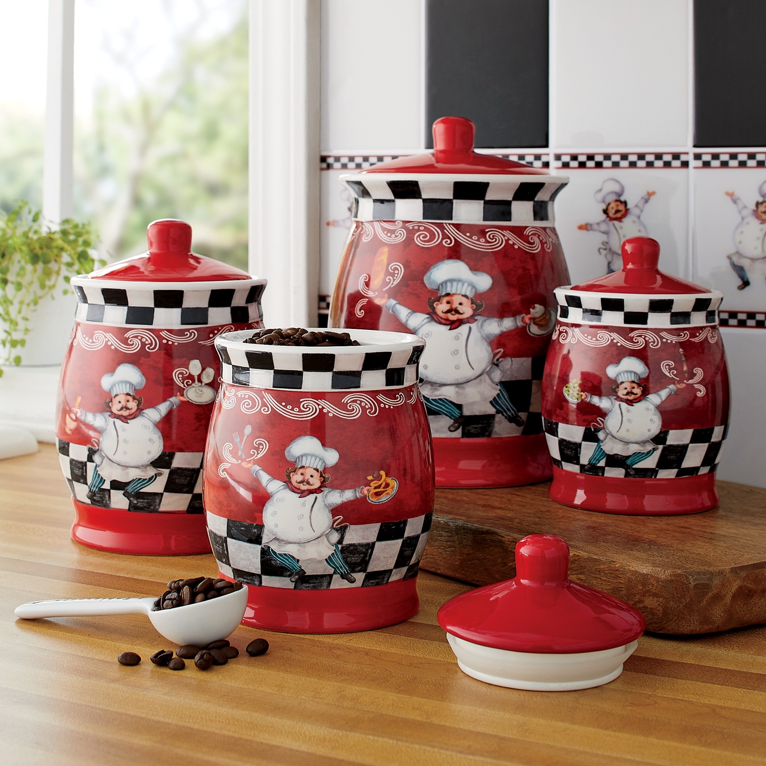 4-Piece Colorful Chef Canister Set | Seventh Avenue