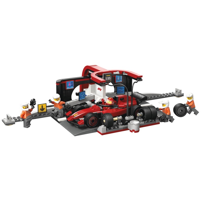 LEGO City F1 Pit Stop & Pit Crew with Ferrari Car, Red, large