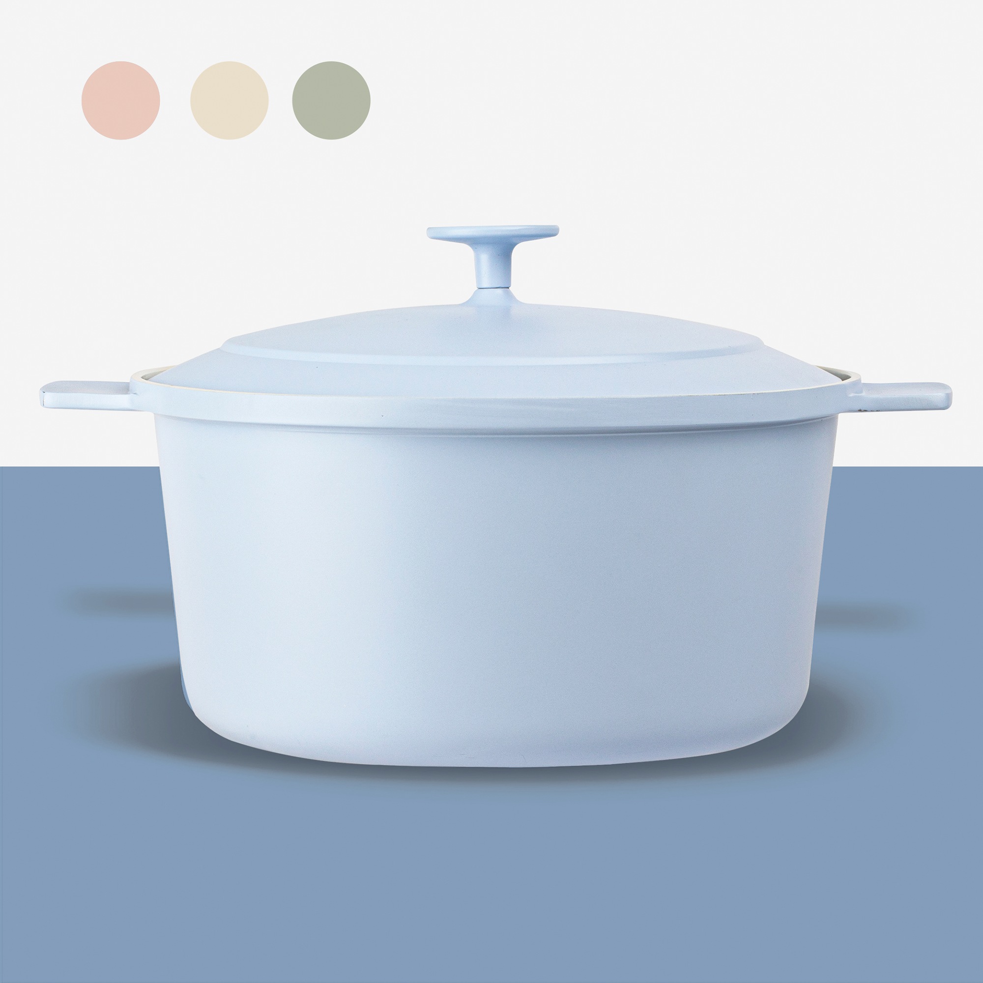 Gotham Steel 5-Quart Dutch Oven with Lid, Pastel Blue, large