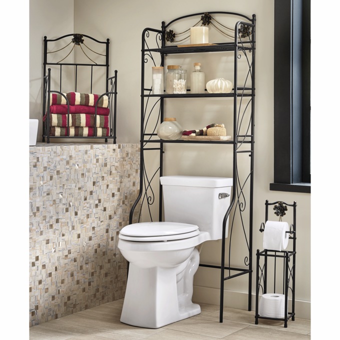 3-Piece Floral Bath Furniture Set, , large