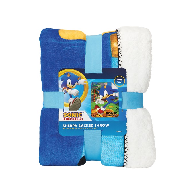 Sonic the Hedgehog Sherpa-Backed Throw, , large