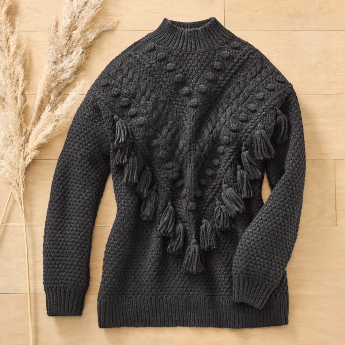 Fringe Tassel Sweater, , large