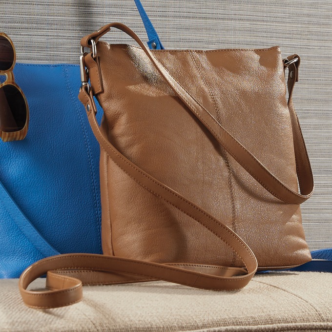 Soft Grain Tote, Cognac, large