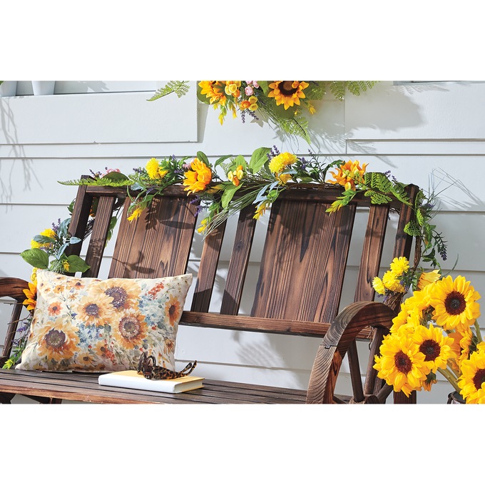 Outdoor Cheerful Sunflower Garland, , large