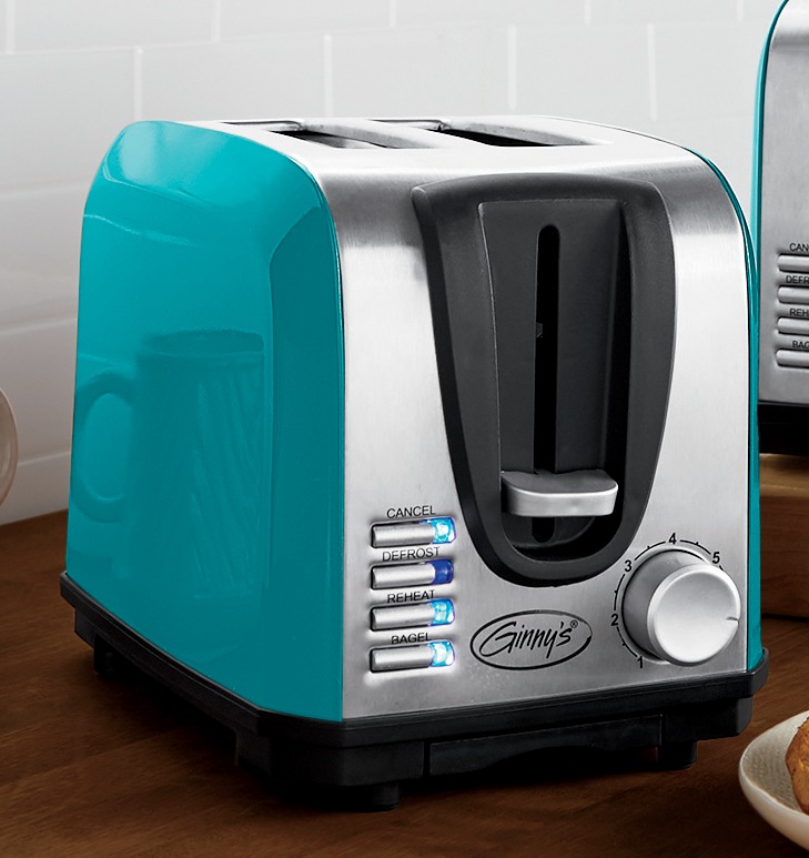 Ginny&rsquo;s Essential 2-Slice Toaster with 7 Browning Levels, Island Blue, large