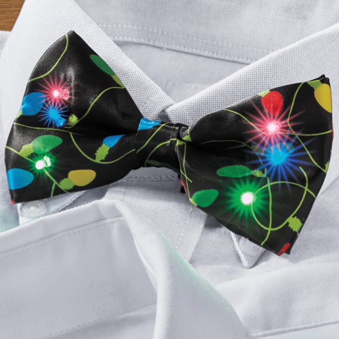 Lotsa Lites Flashing Holiday Bow Tie, , large