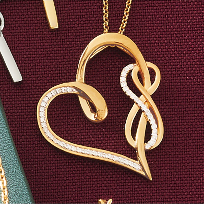 Diamond Heart/Infinity Pendant, , large