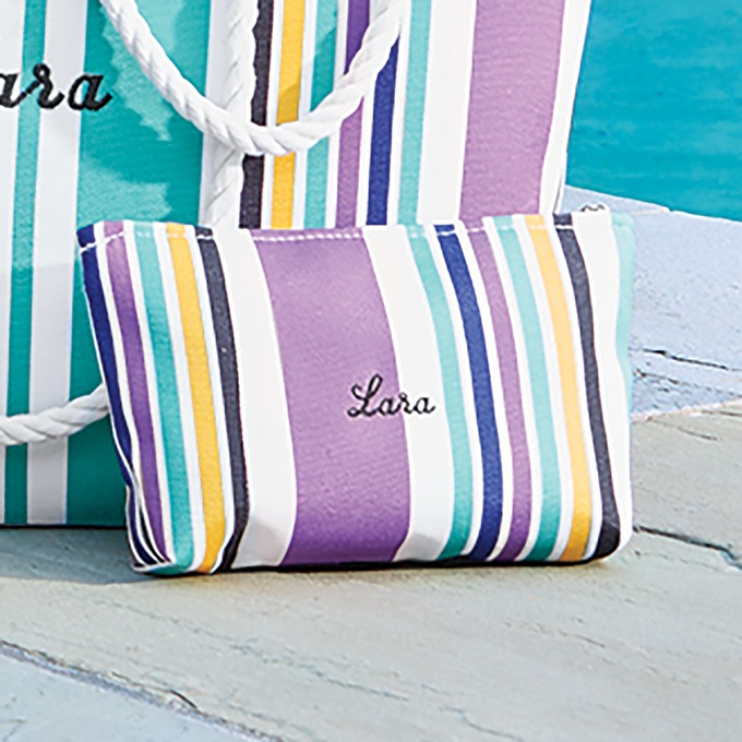 Personalized Striped Pouch, , large