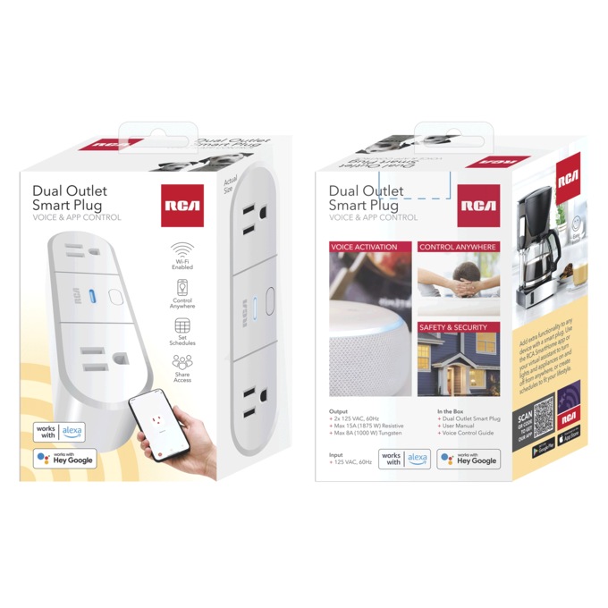 RCA Dual Outlet Smart Plug, , large