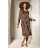 Luxe Velour Leopard Animal-Print Nightgown for Women with V-Neck, , large