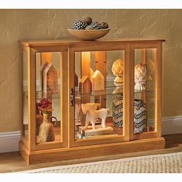 Lit Short Curio Cabinet, , large