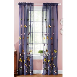 Embellished Butterfly Sheer Panel, , large