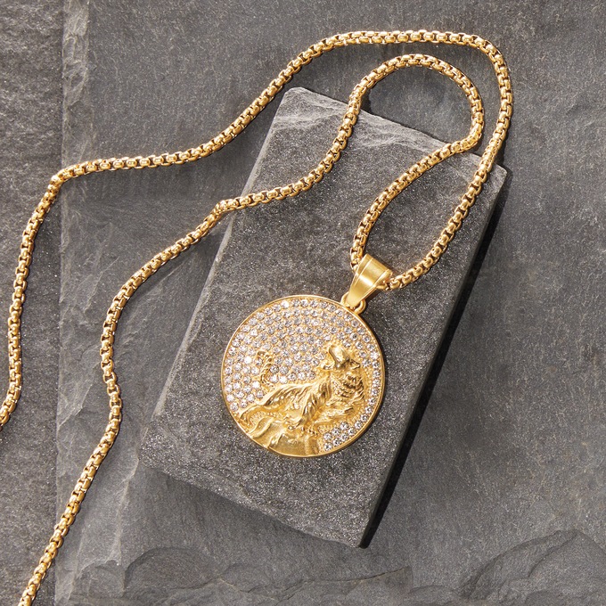 Majesty Crystal Lion Pendant, , large