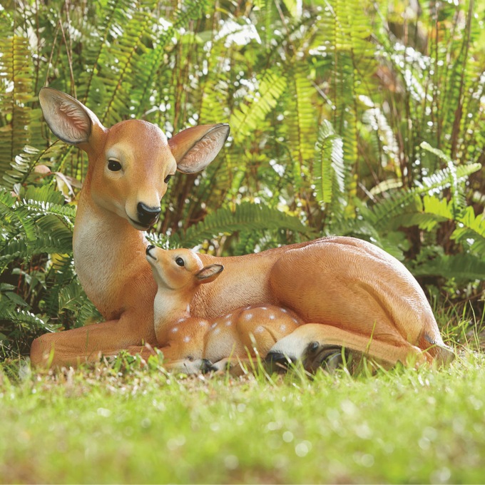 Deer and Fawn Statuary, , large