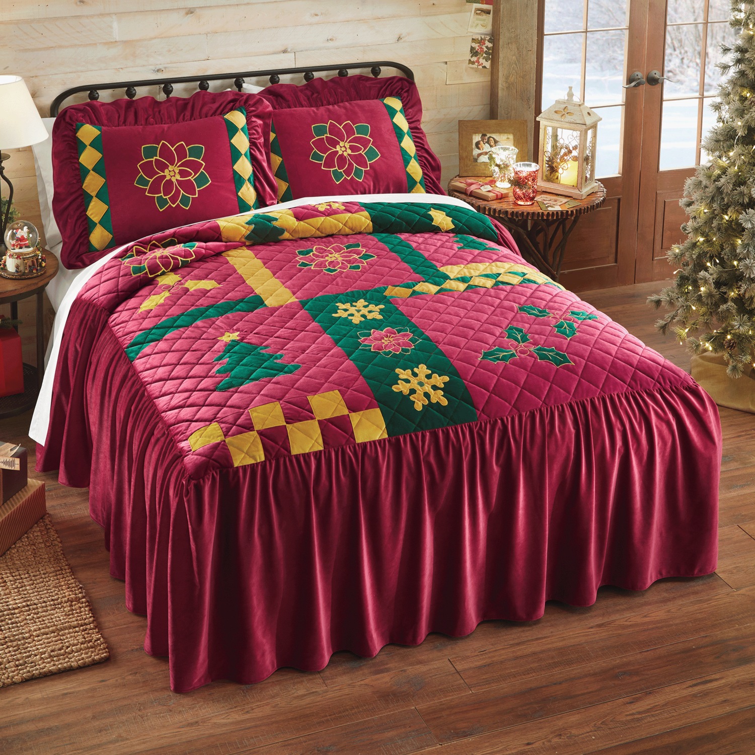 スカート She Tokyo Betty Velvet Quilt 34 Velvet Patch Holiday Bedspread | Seventh Avenue