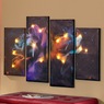 4-Piece Lit Colorful Rose Canvas Set, , large