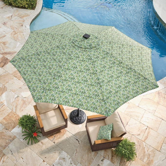 9' Solar Lit Umbrella, , large