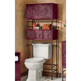 Embossed Floral Bathroom Space Saver, , large