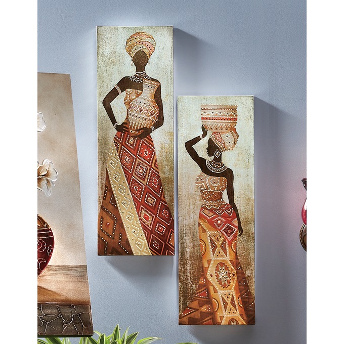 2-Piece African Sisters Canvas Set, , large
