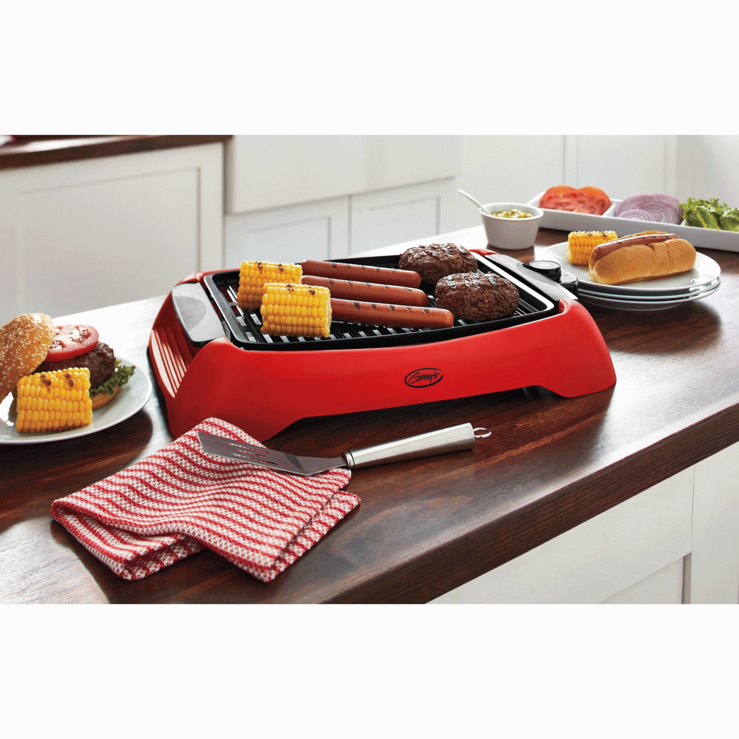 Ginny's Smokeless Electric Indoor Grill with Nonstick Finish