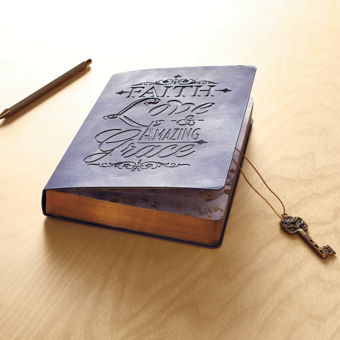 Faith, Love & Grace Journal, Purple, large