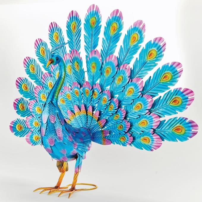 Metal Peacock Statue, , large