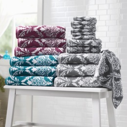 Serene Fleur De Lis 12-Piece Towel Set, , large