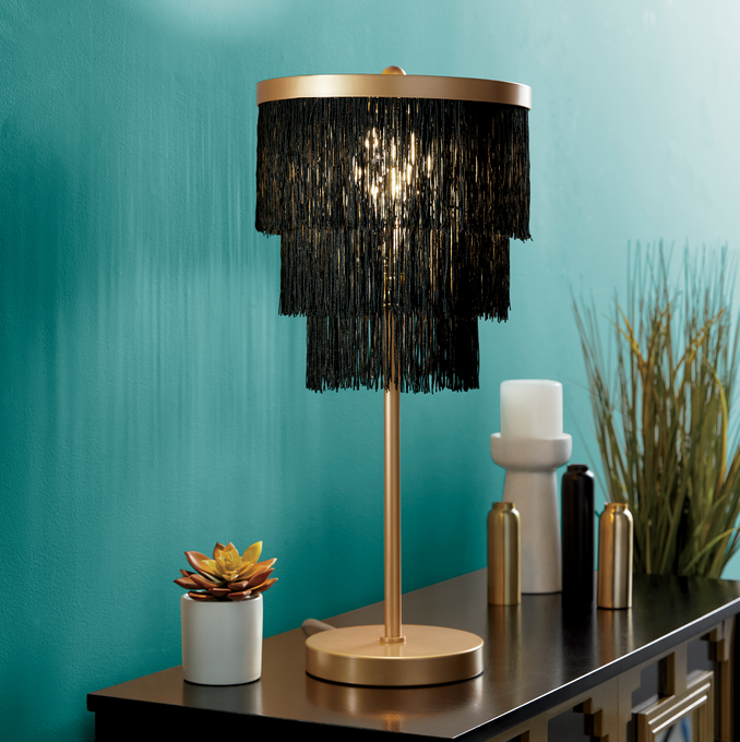 Long Fringe Table Lamp, , large
