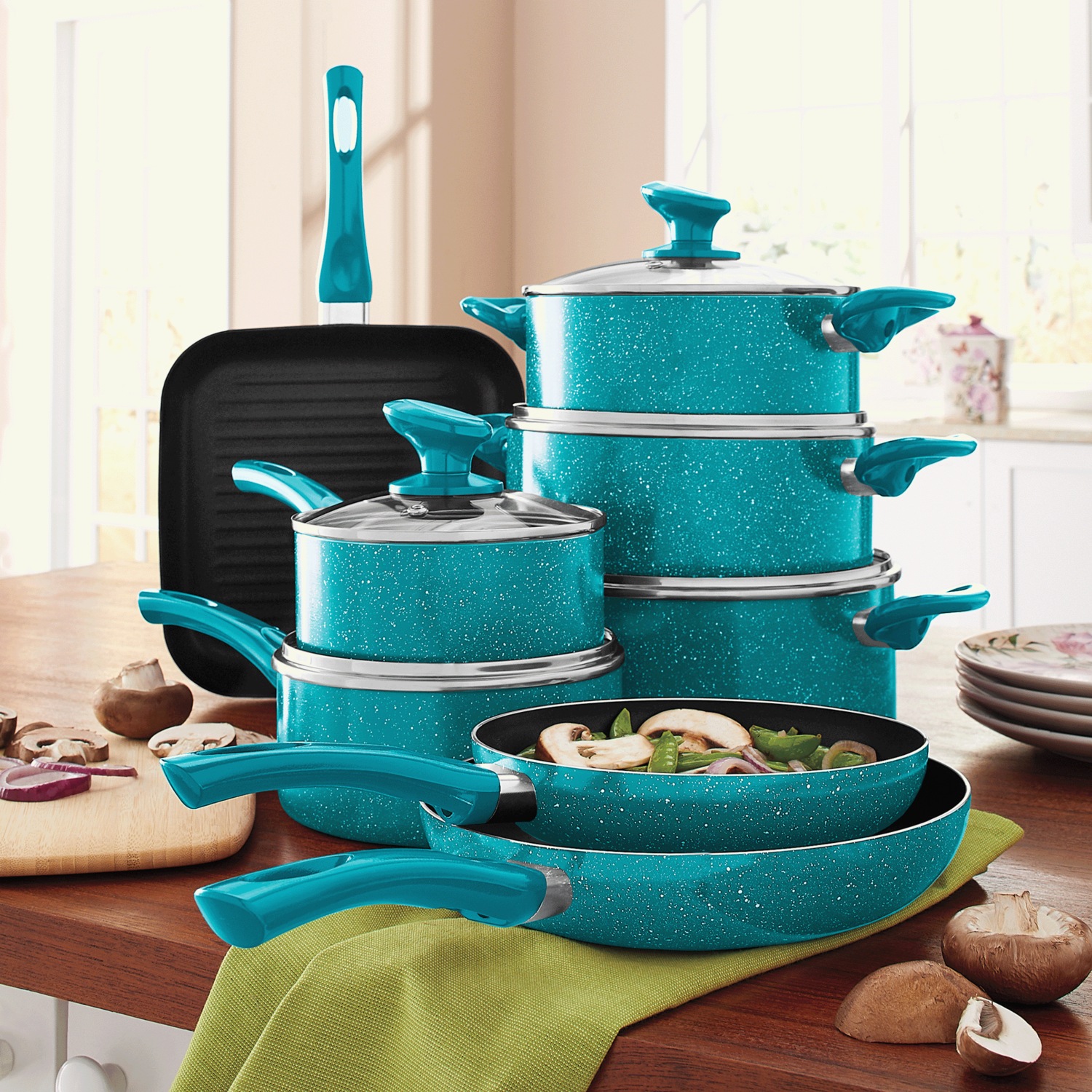 13-Piece Granite Aluminum Cookware Set | Seventh Avenue