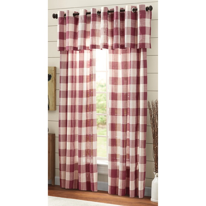 Buffalo Check Window Panel, Wine, large