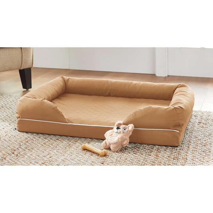 Large/Extra-Large Bolster Pet Bed, Camel, large