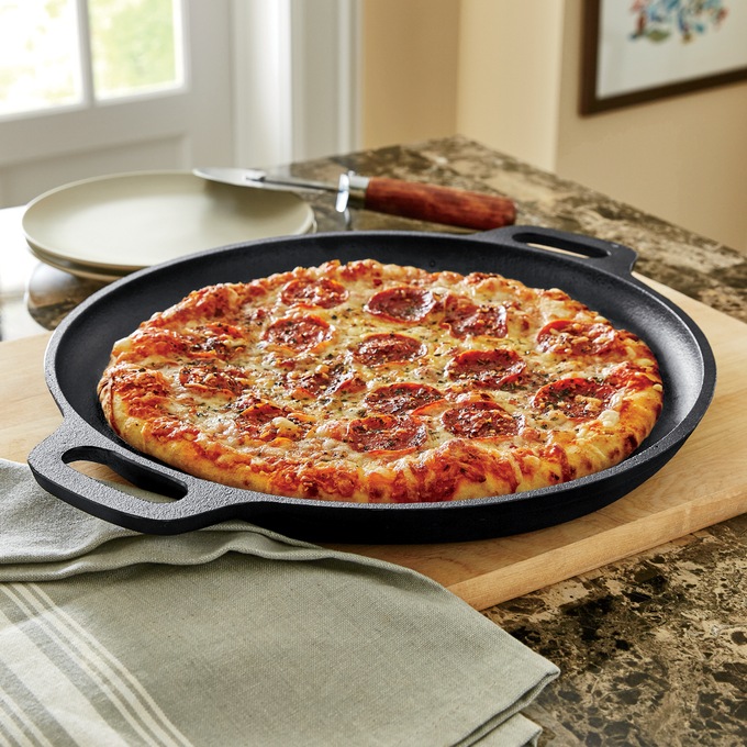Pre-Seasoned Cast Iron Pizza Pan, , large