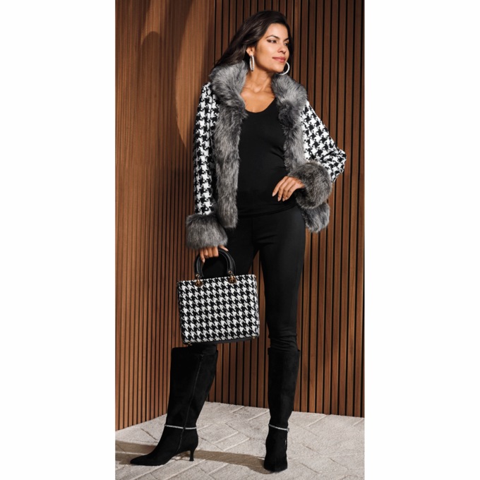 Rhinestone-Embellished Tall Boot for Women with Memory Foam and 2.75" Heel, , large