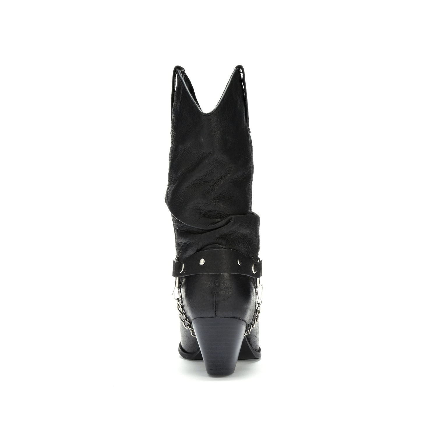 Dingo Genuine Leather Slouch Cowgirl Boot with Studs and Chain