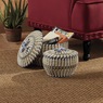 Set Of 2 Woven Striped Baskets, , large