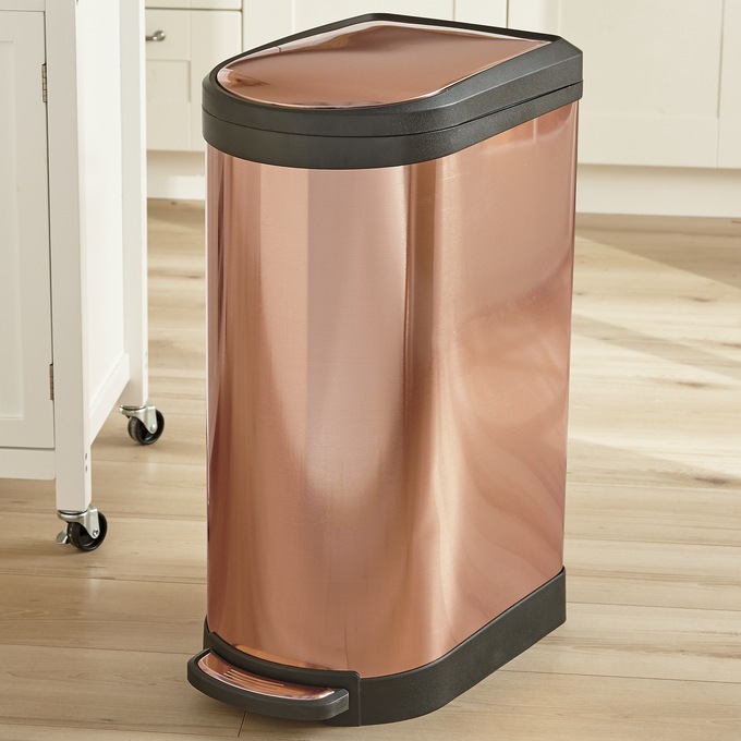 Copper Trash Can With Lid Home Ideas