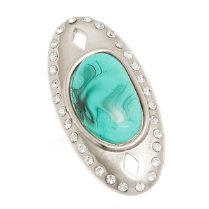 Faux Turquoise/Medallion Stretch Ring, , large