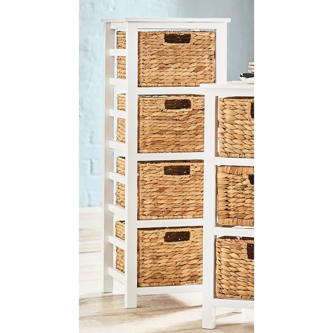 4-Tier Leslie Storage Basket Tower, White, large