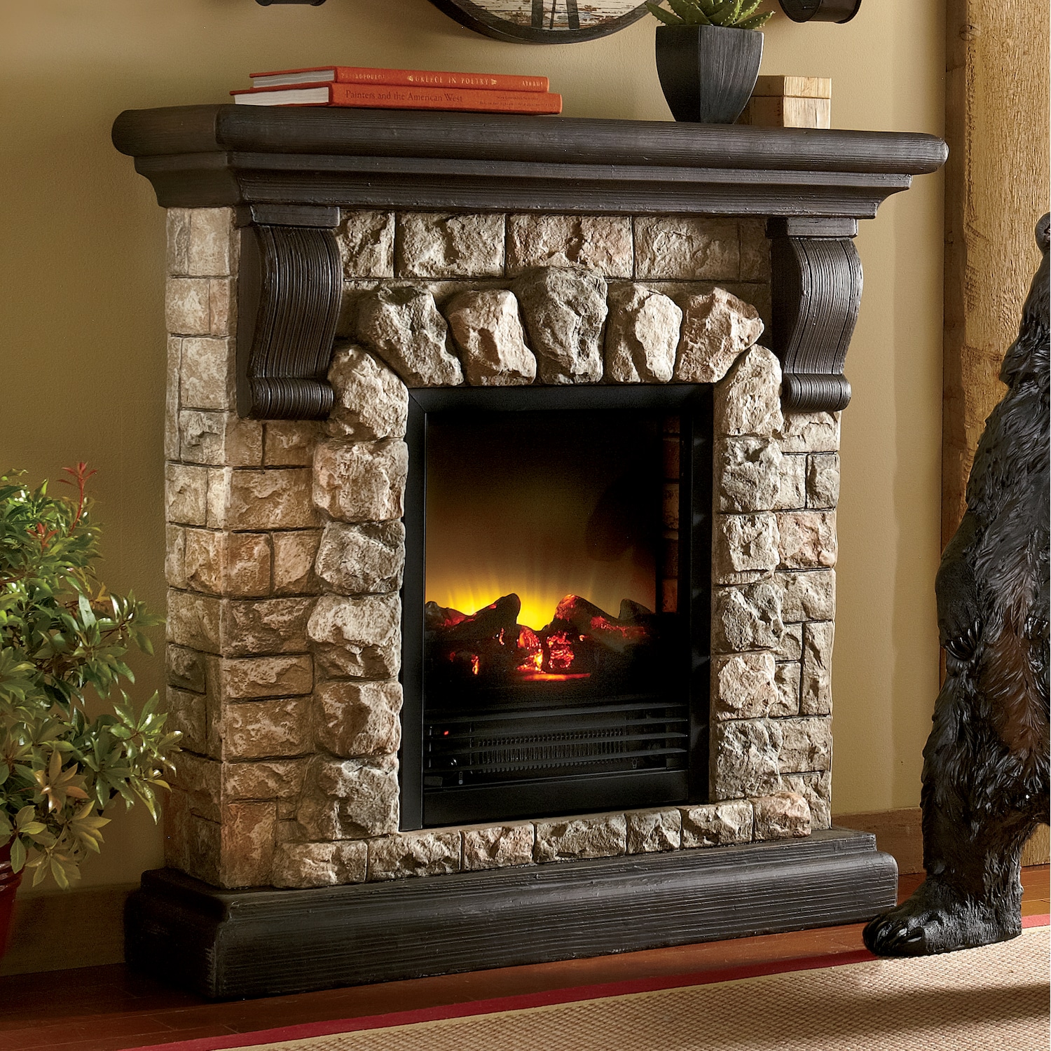 Faux Stone Fireplace Seventh Avenue