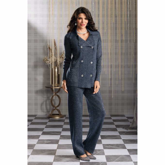 Aleyna 2-Piece Women's Sweater Set with Blazer-Style Jacket, , large