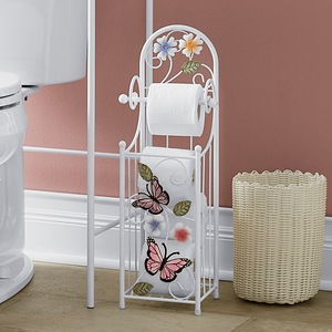 Butterfly Floral Toilet Paper Holder, , large