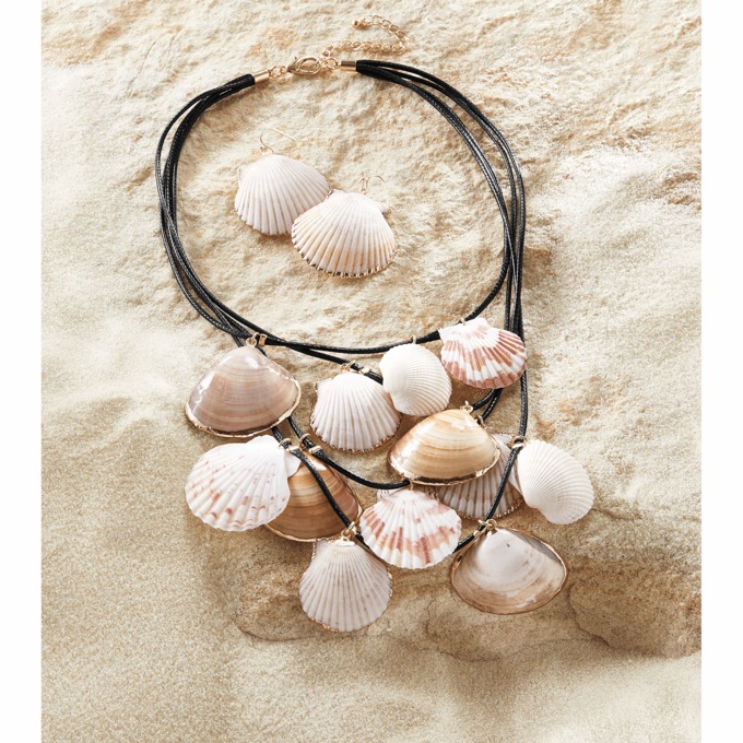 Shell Necklace & Earring Set, , large