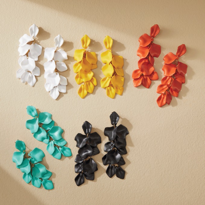 Color Petals Drop Earrings, , large